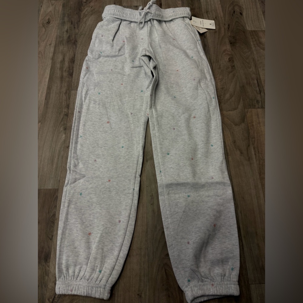 NWT Hippie Rose Star Print‎ Jogger Sweatpants Gray Lounge Pants Size Small